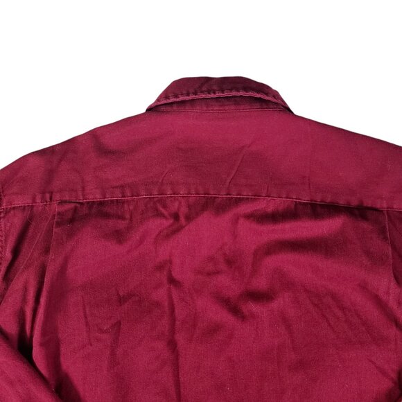 Wrangler Shirt Men Medium  Red Long Sleeve Button Snap Collared Mid Weight - Picture 6 of 8